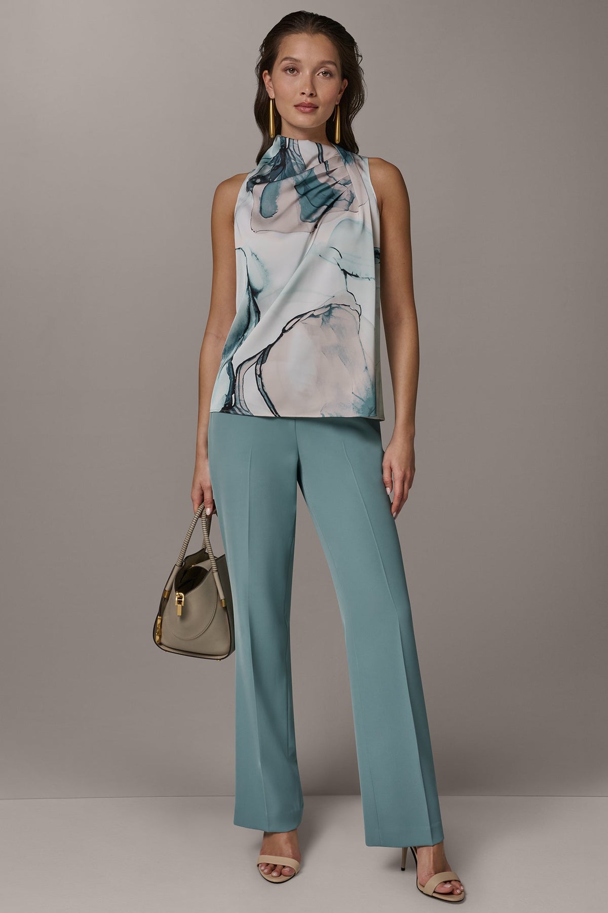 DRAPE TWIST SHOULDER BLOUSE