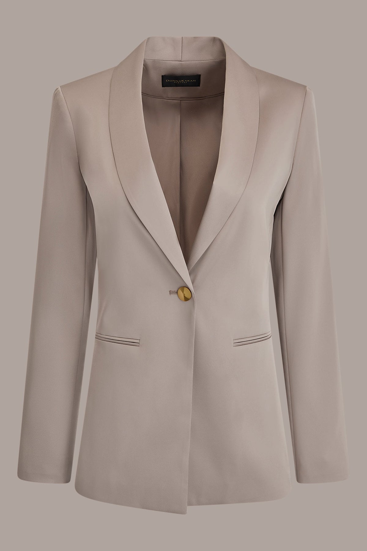 SATIN ONE-BUTTON SUIT BLAZER