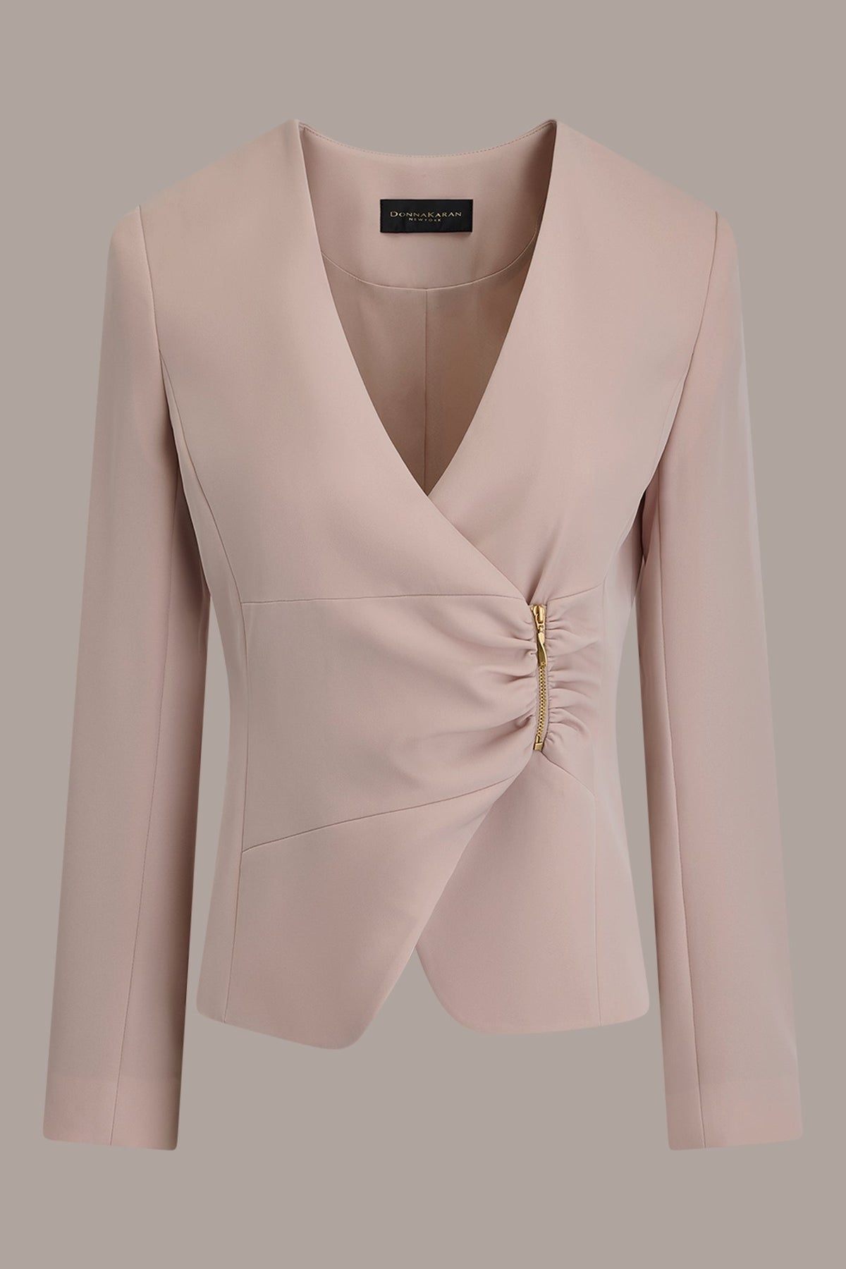 CROPPED WRAP ZIP BLAZER