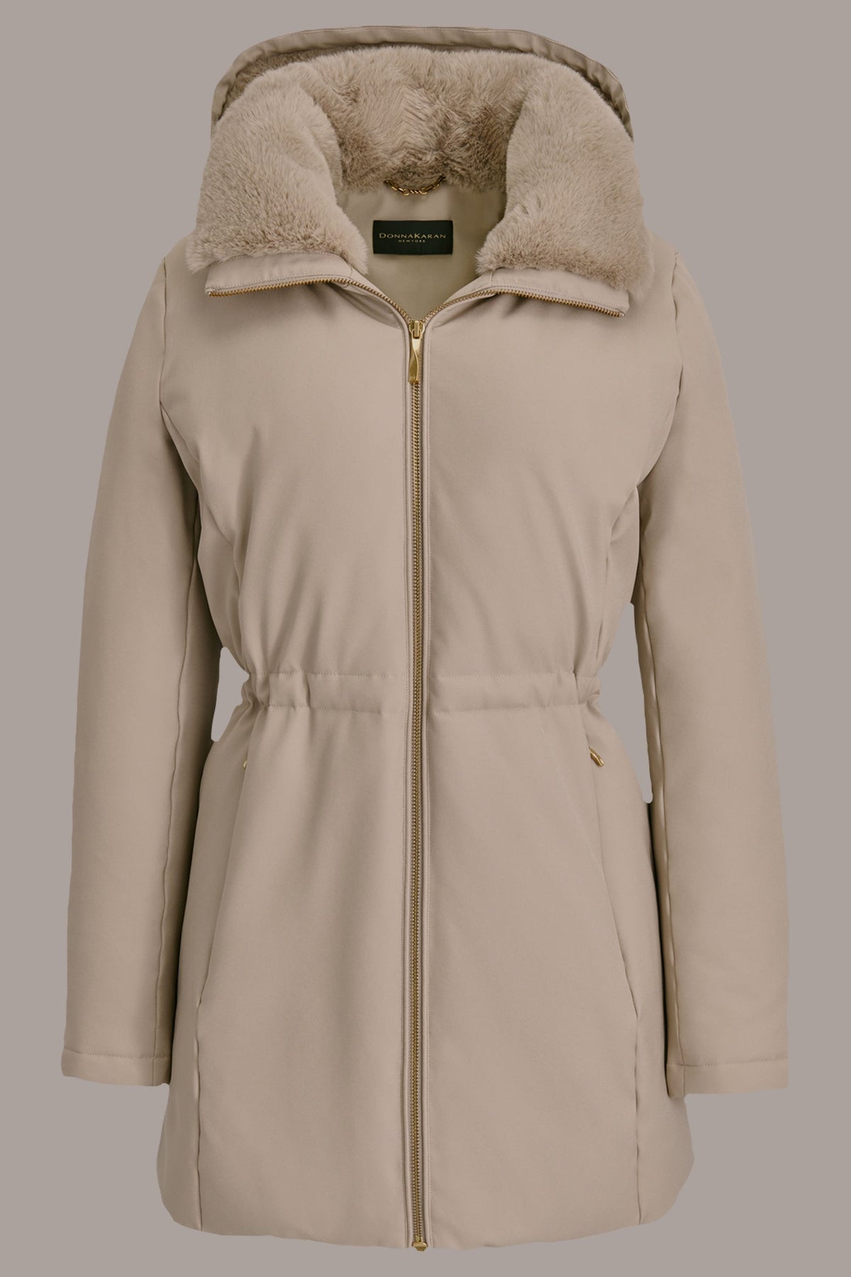 FAUX FUR LINED PUFFER