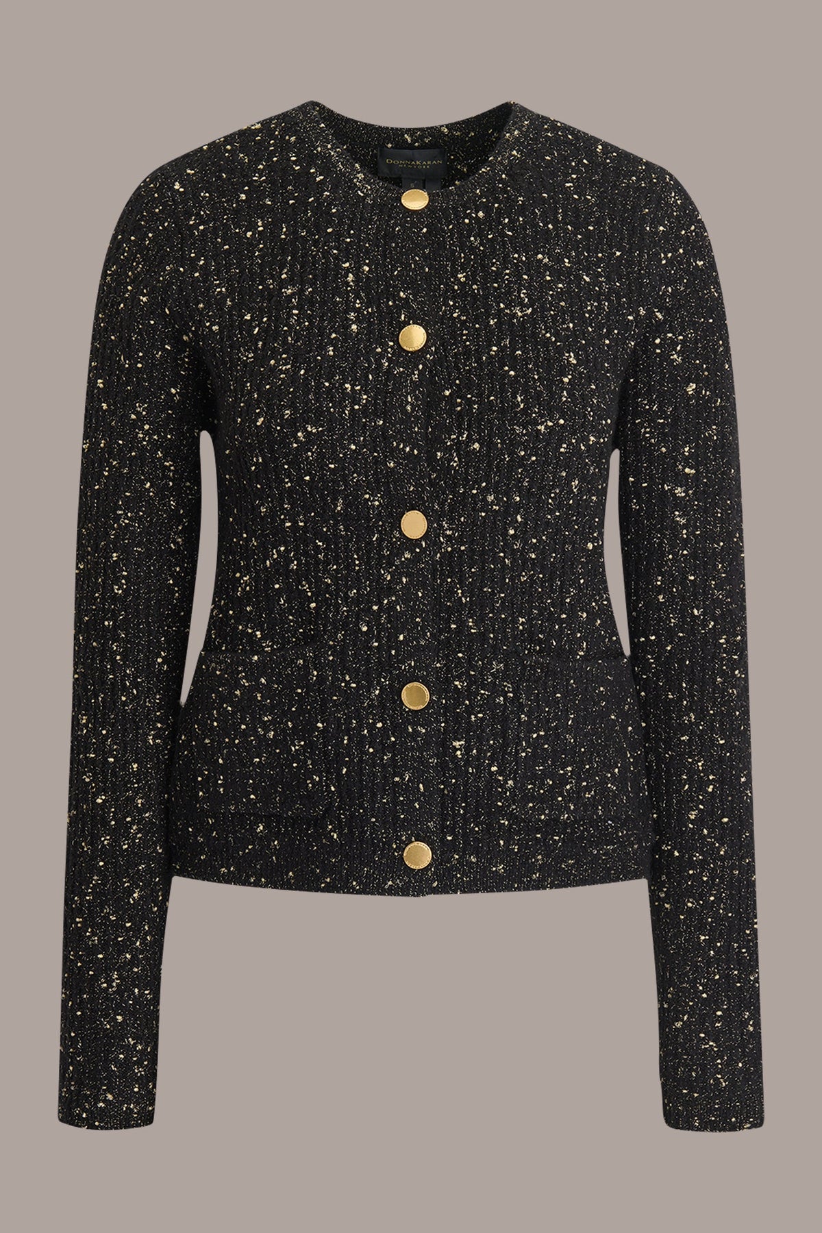 LONG SLEEVE METALLIC SPECKLED CARDIGAN