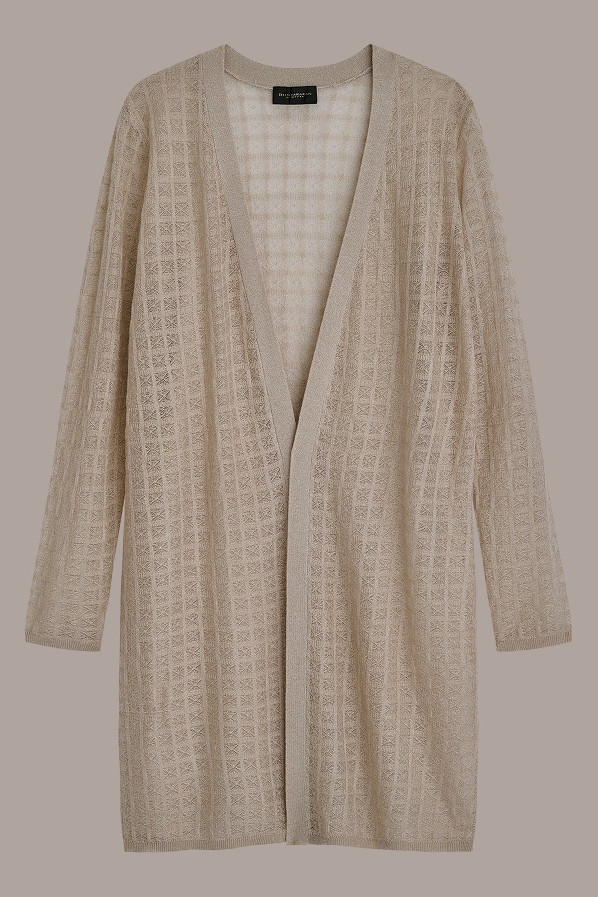 LONG GRID STITCH CARDIGAN