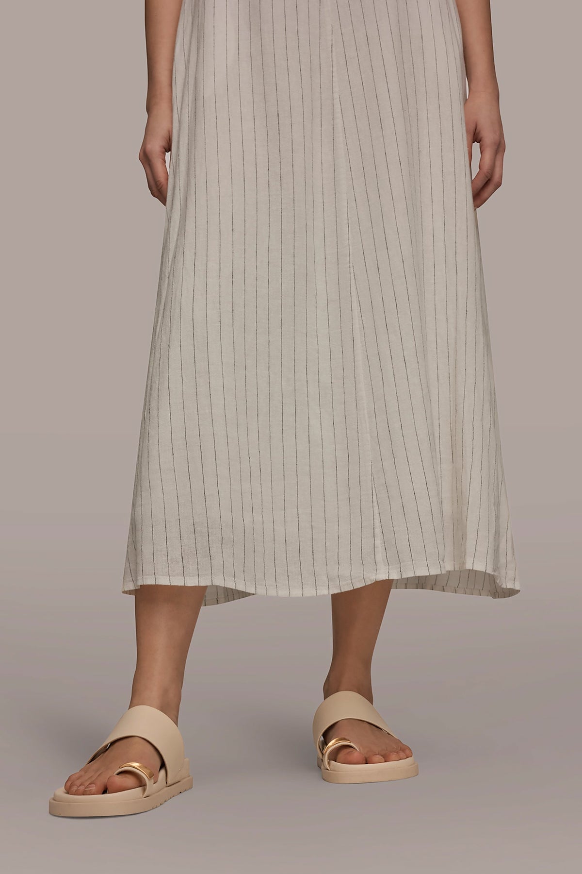 TWIST-BACK MIDI HALTER DRESS