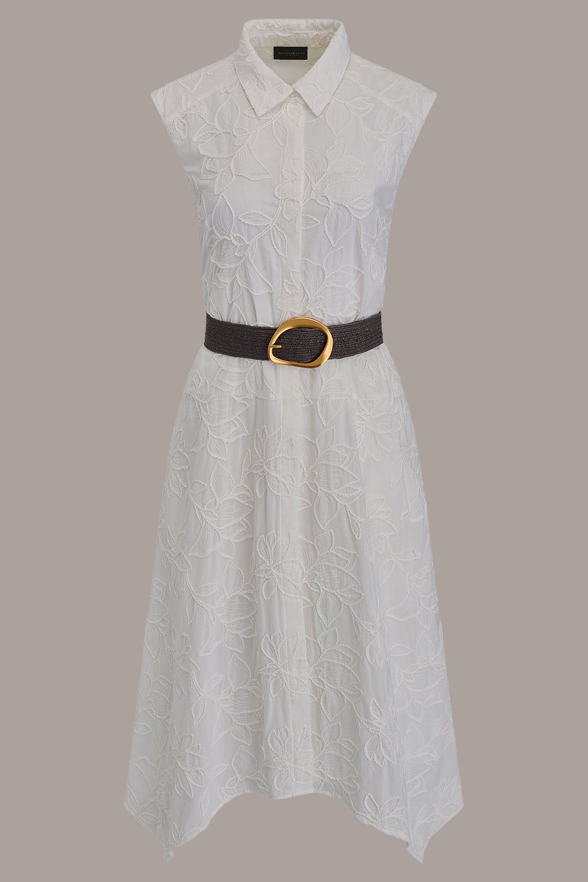 SLEEVELESS MIDI SHIRT DRESS