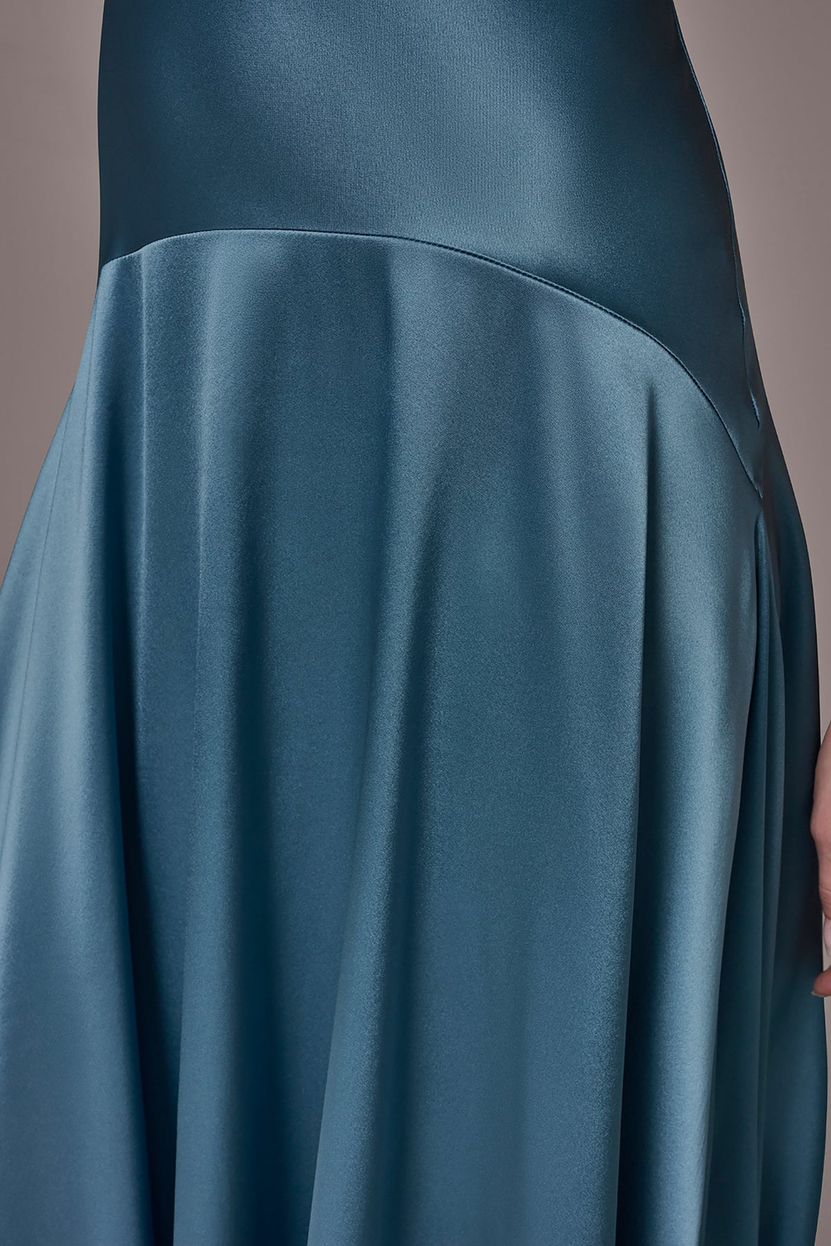 SILK-CHARMEUSE MIDI A-LINE DRESS