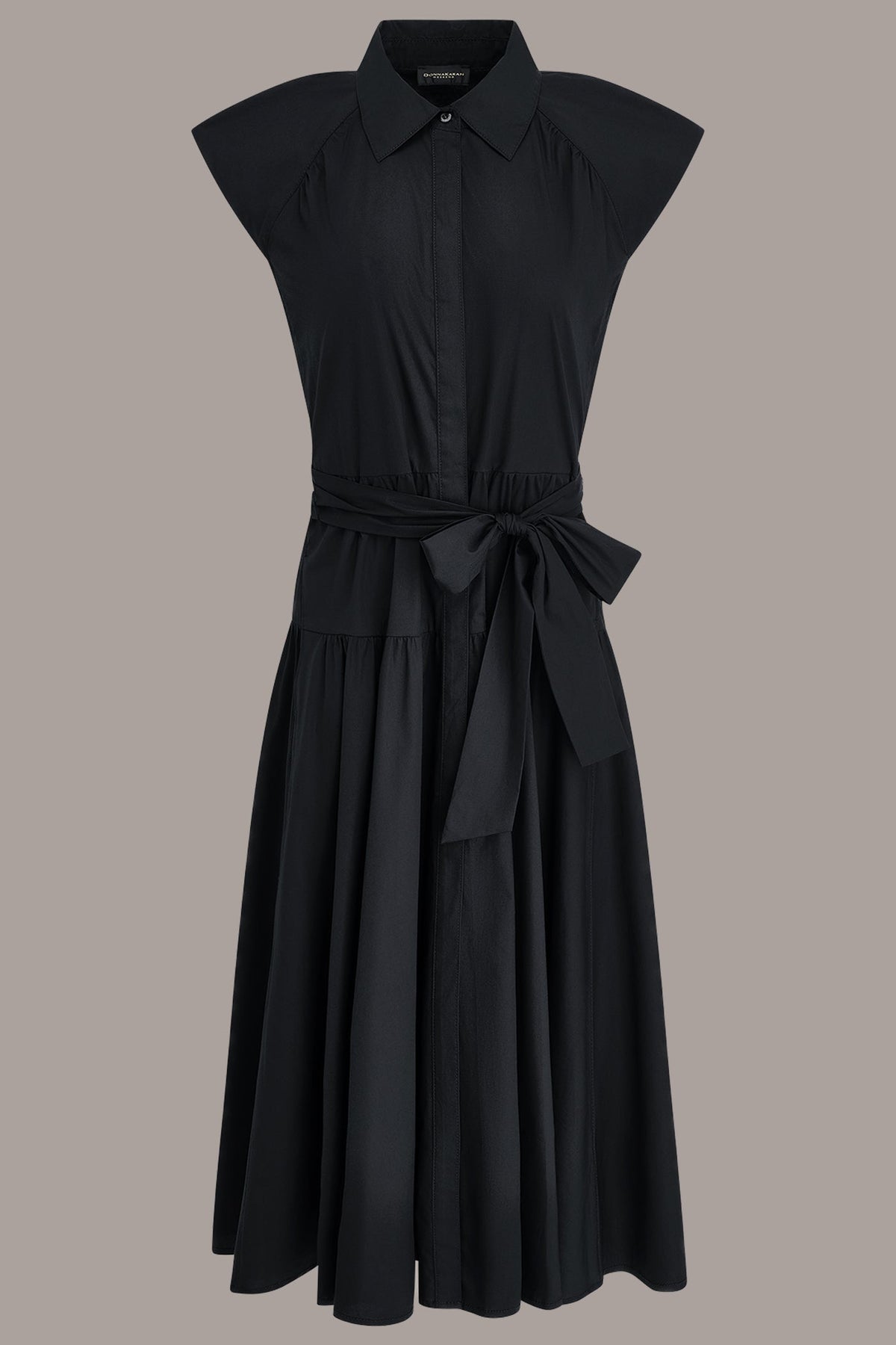 CAP SLEEVE MIDI SHIRT DRESS