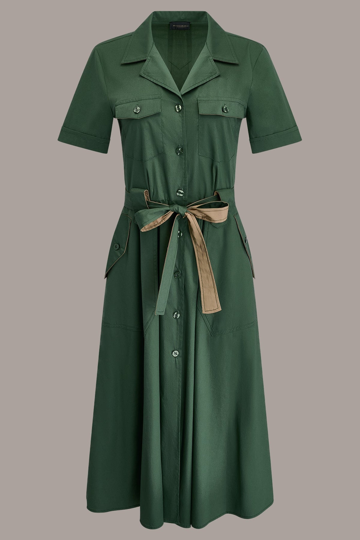 SHORT SLEEVE MIDI SHIRT DRESS