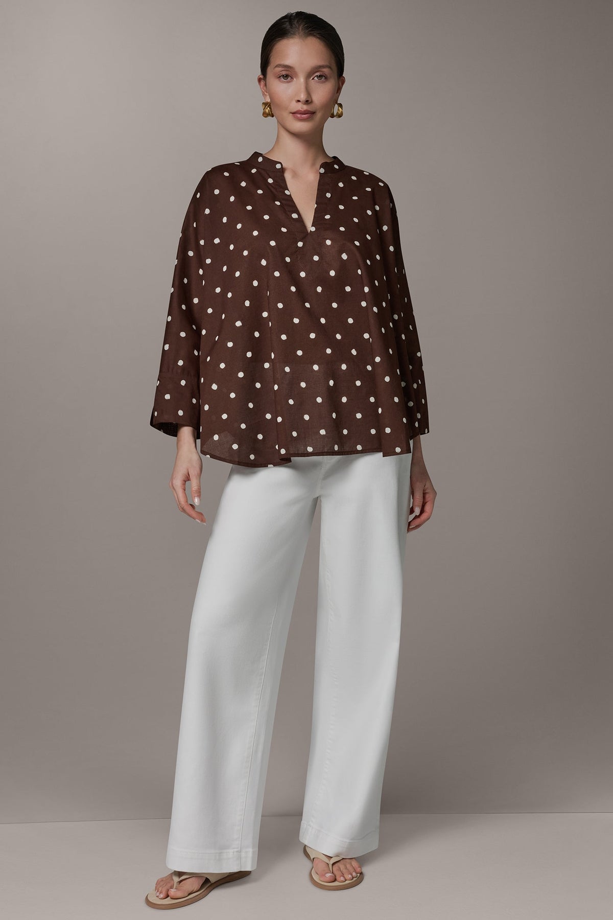BRACELET SLEEVE POLKA DOT BLOUSE
