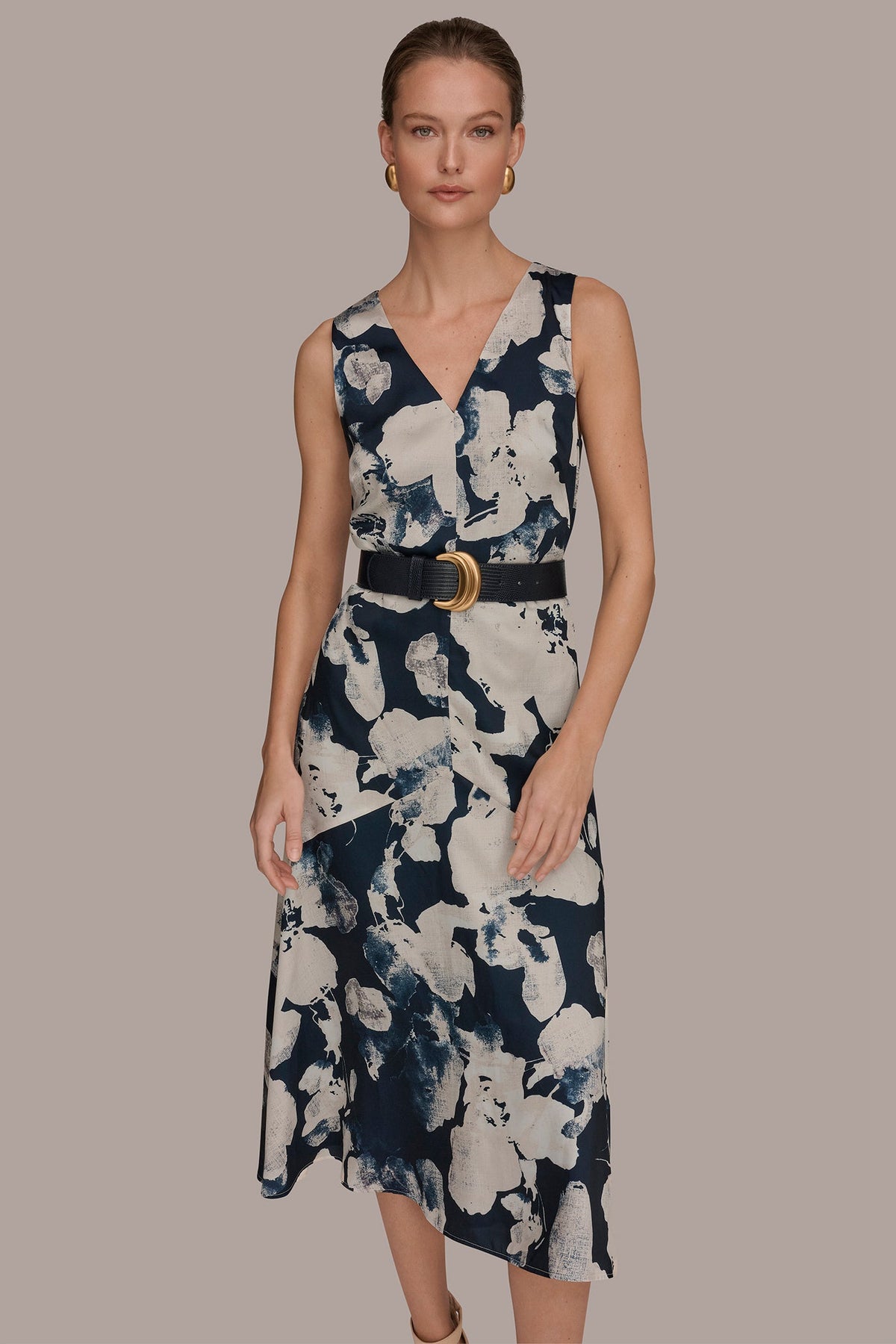 V-NECK FLORAL DRESS