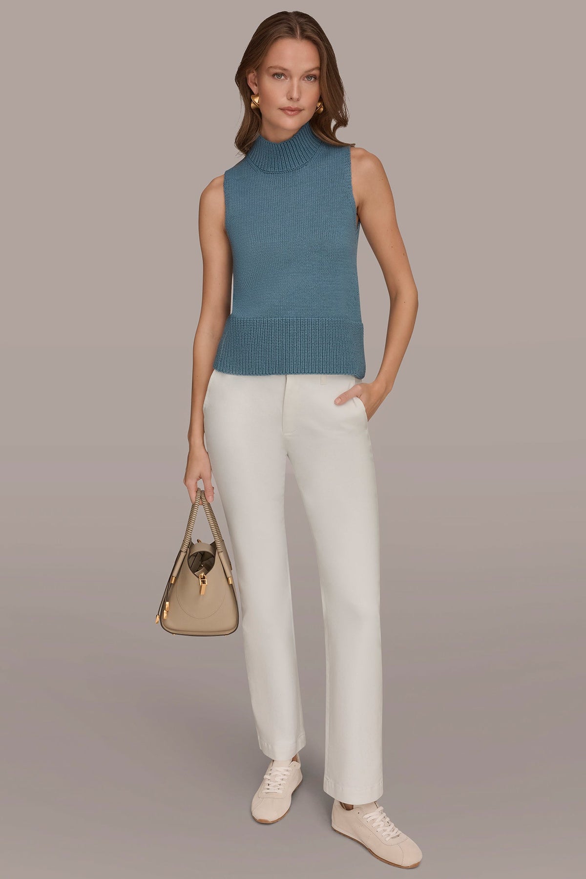 SLEEVELESS A-LINE SWEATER