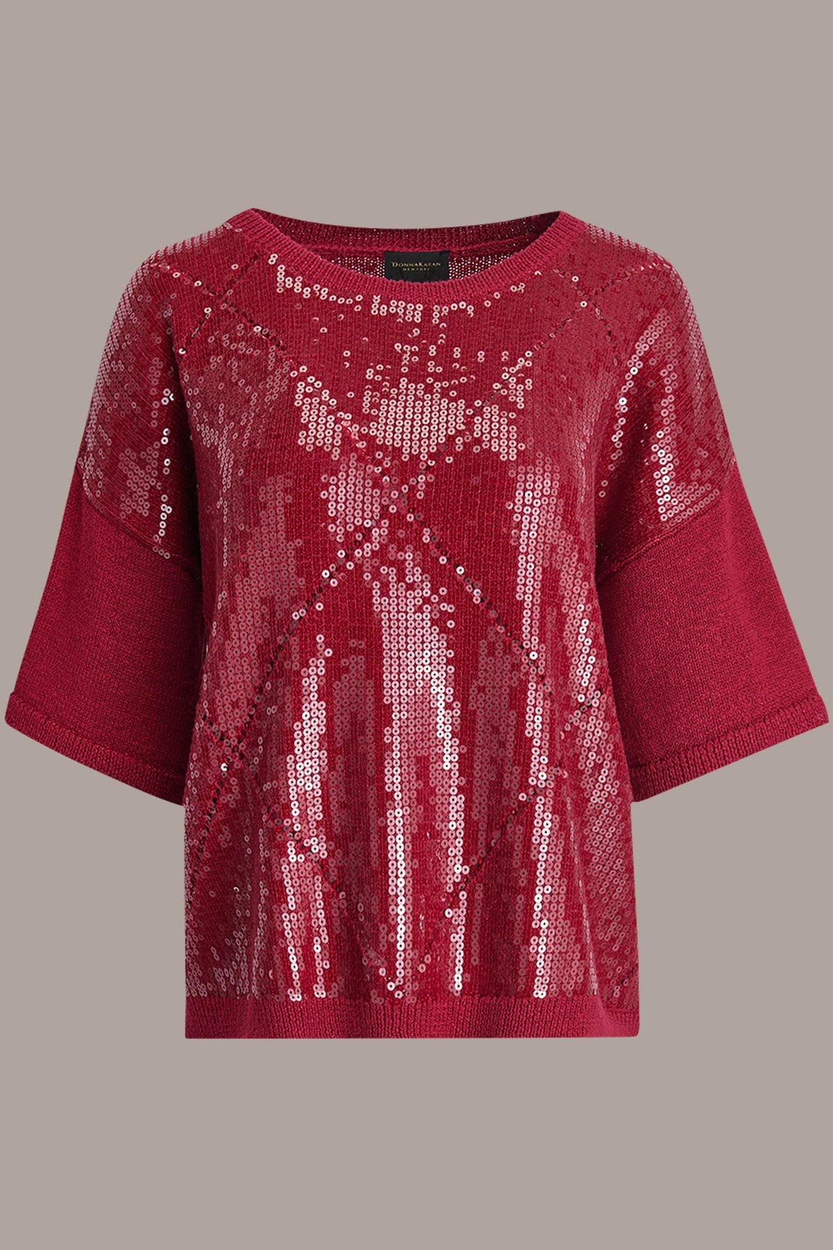 ELBOW-SLEEVE SEQUIN SWEATER