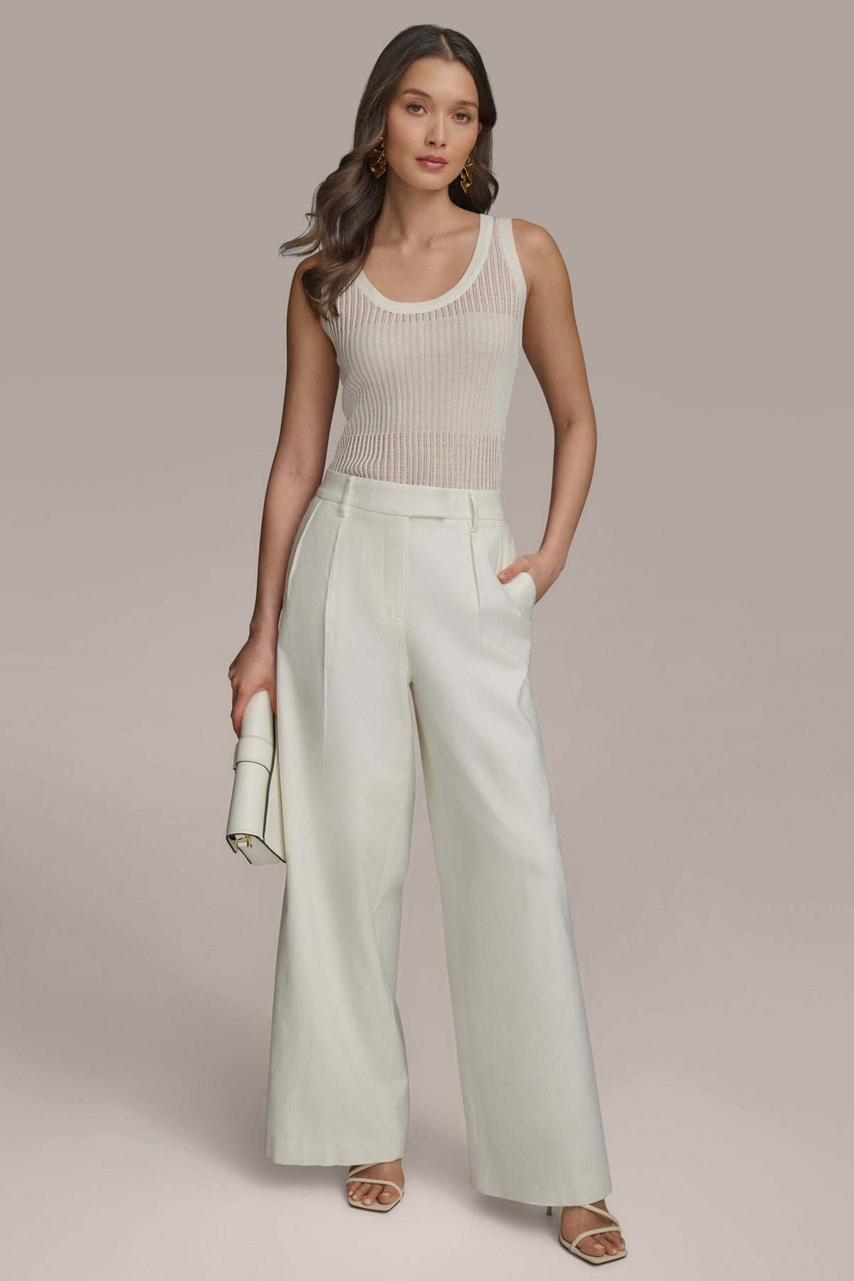 PLEATED WIDE LEG PANT