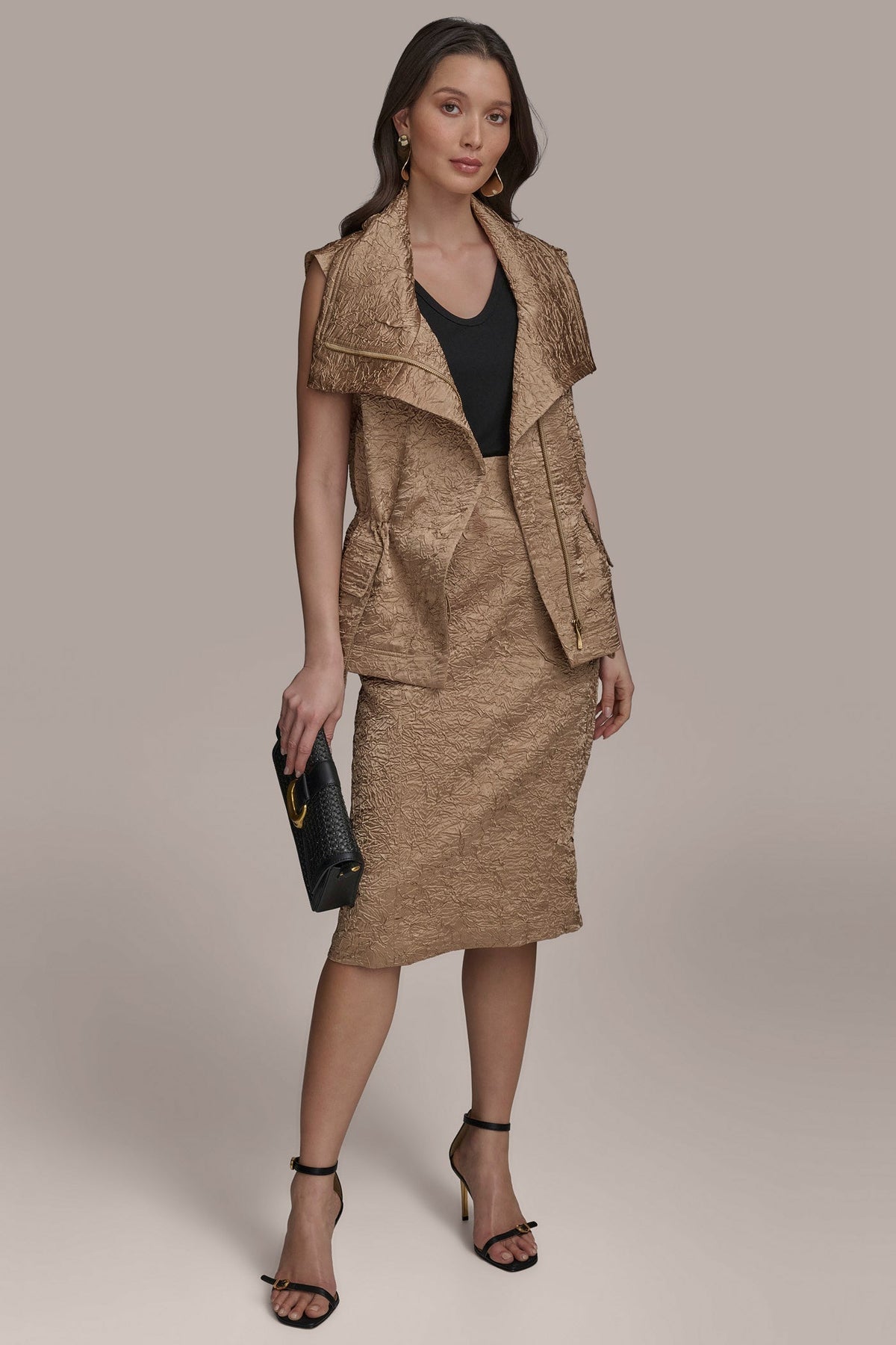TEXT ZIP FRONT VEST
