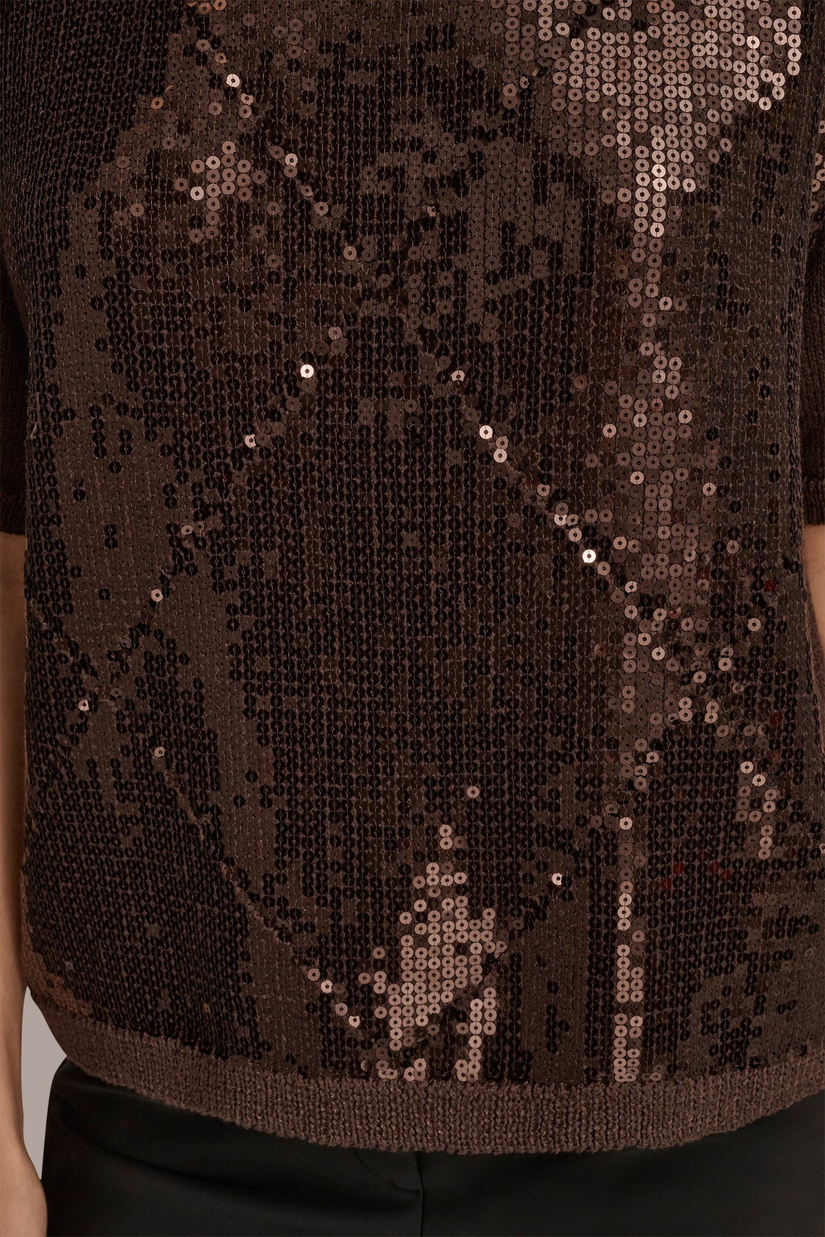 ELBOW-SLEEVE SEQUIN SWEATER