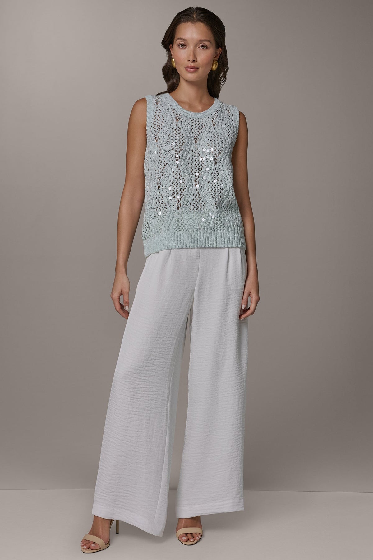 SEQUIN OPEN-STITCH SHELL