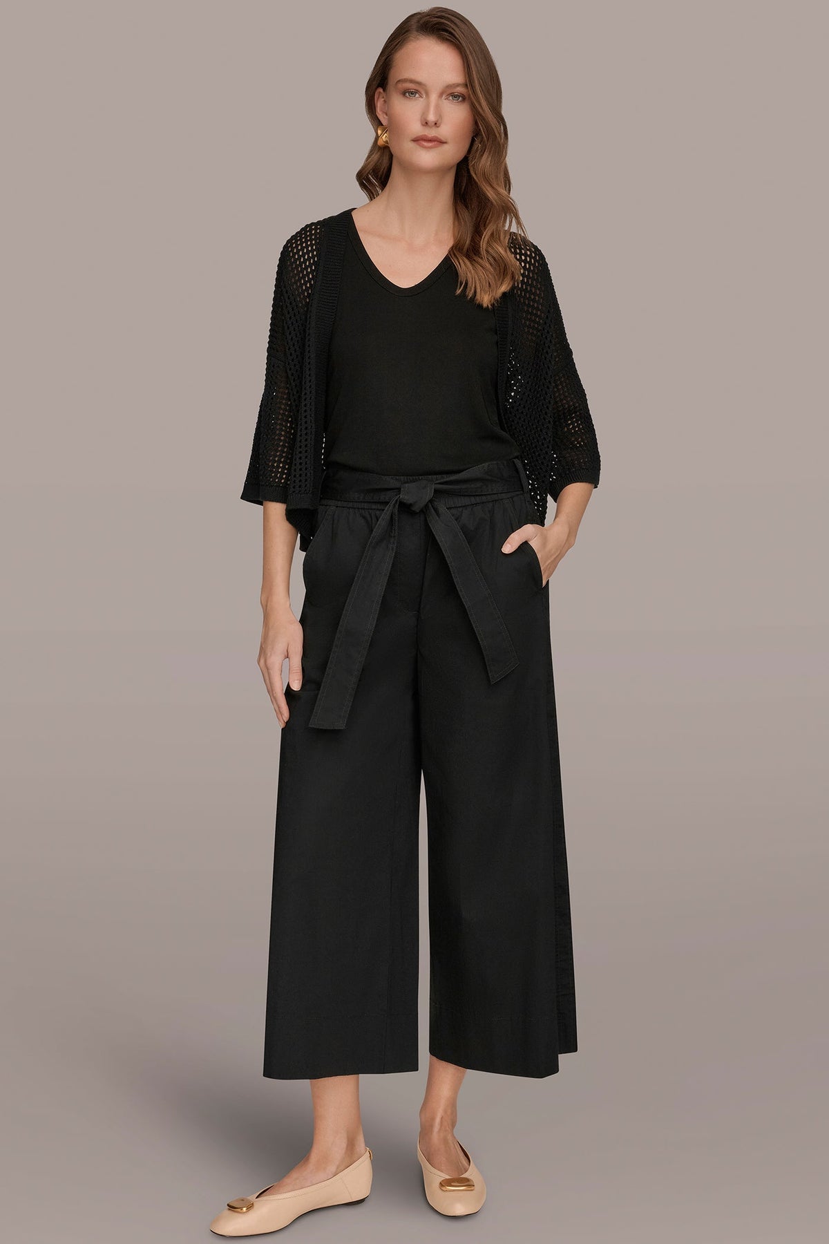 CROPPED MID-RISE WIDE-LEG PANT