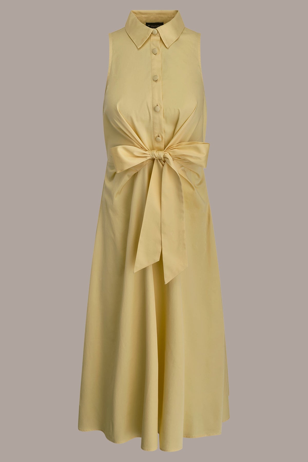COTTON-SATEEN MIDI SHIRT DRESS