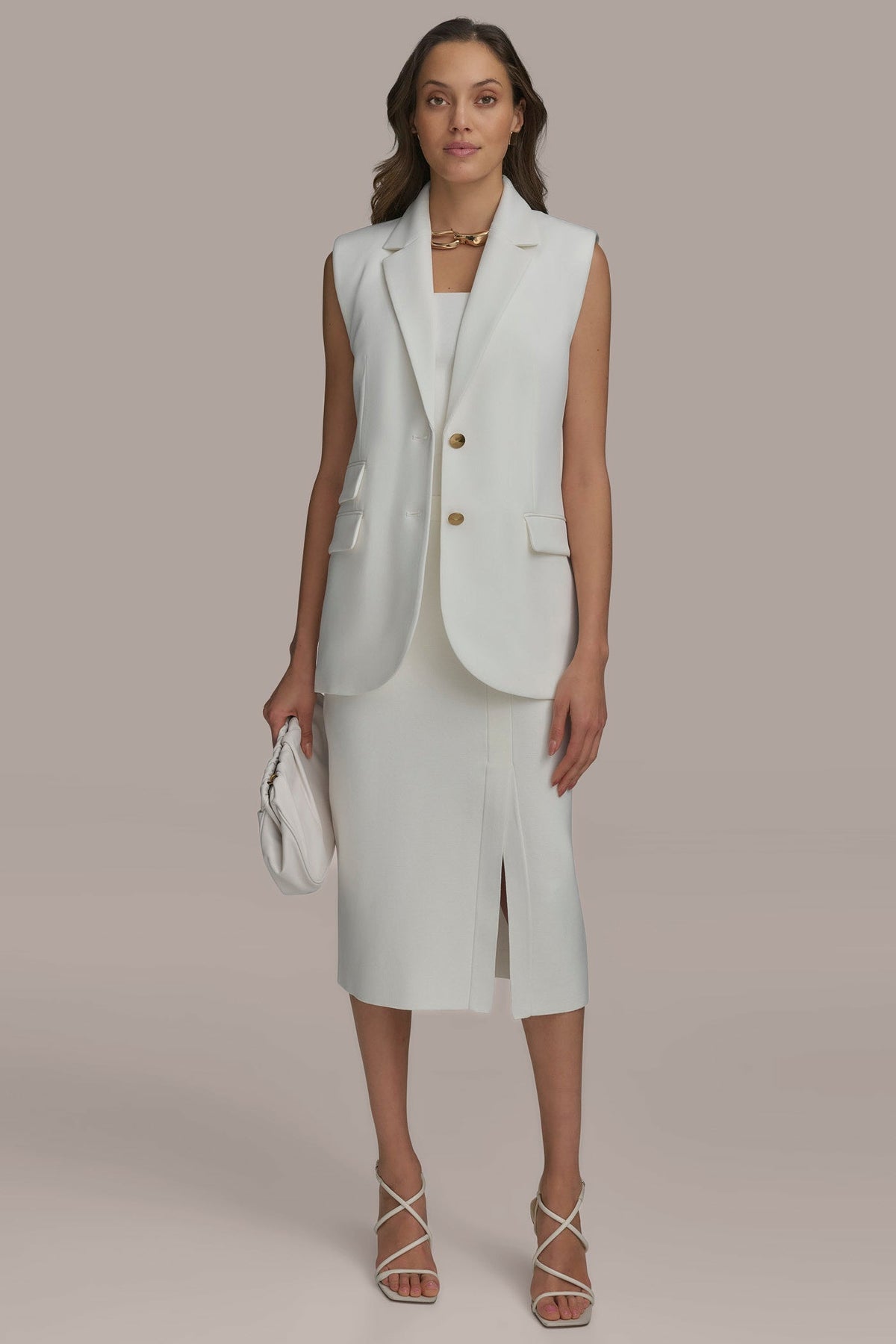 BUTTON VEST WITH POCKET DETAIL
