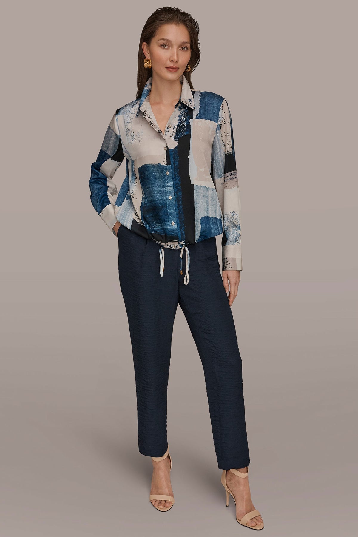 DRAWSTRING HEM BLOUSE