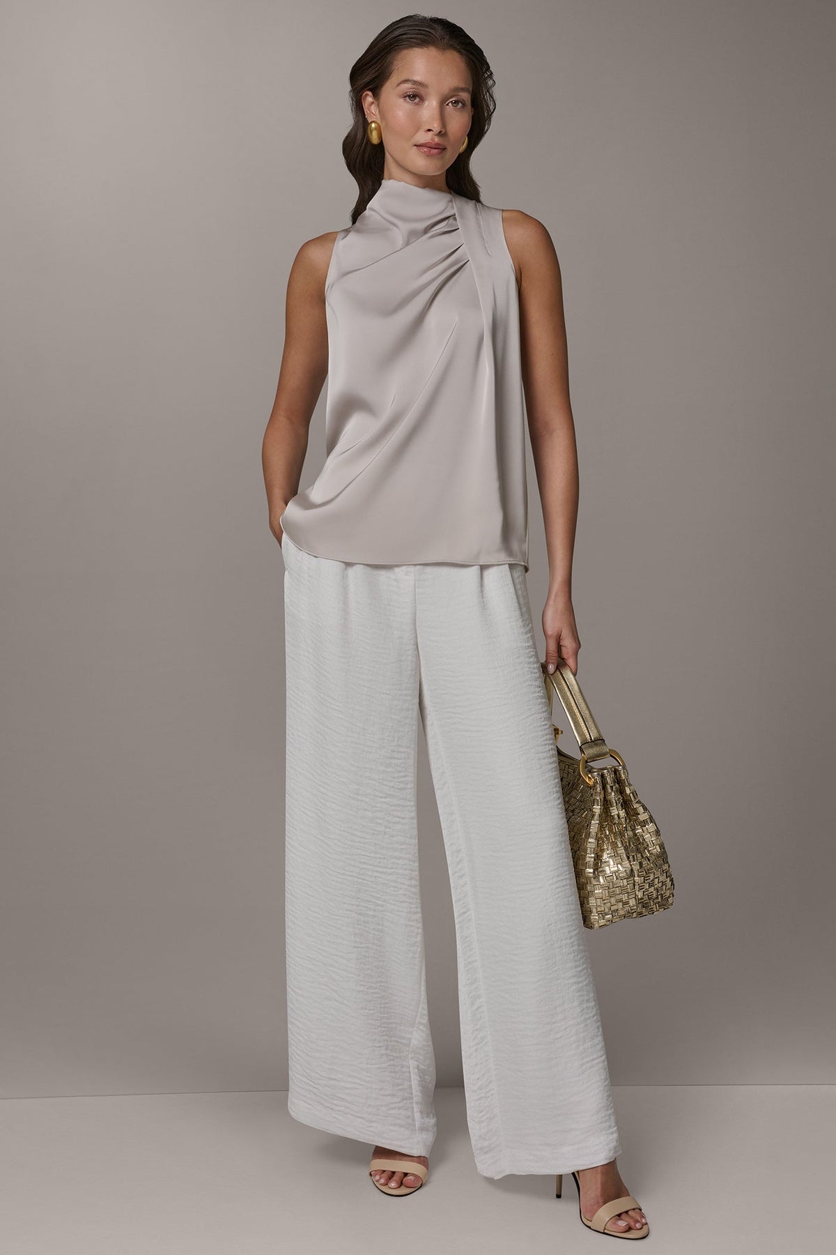 TWIST DRAPE SHOULDER BLOUSE