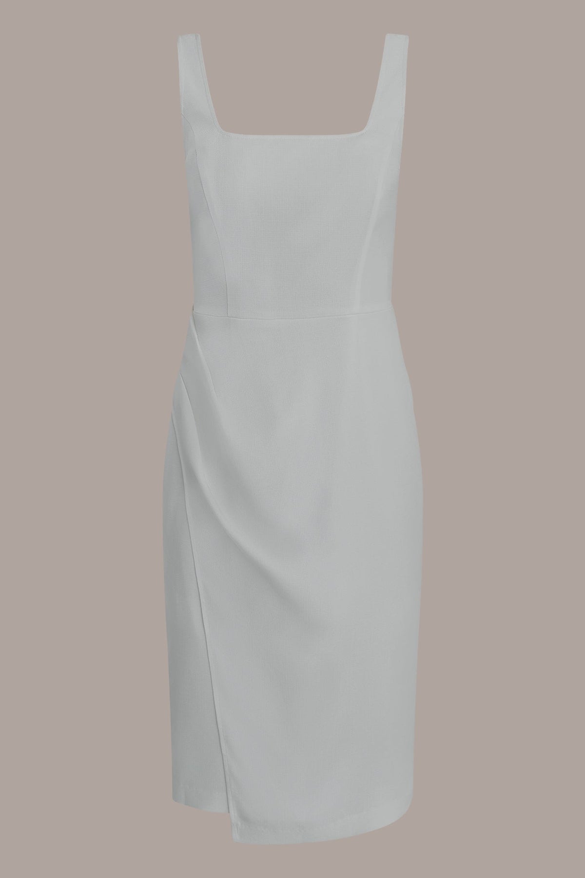TENCEL WRAP-EFFECT MIDI SHEATH DRESS
