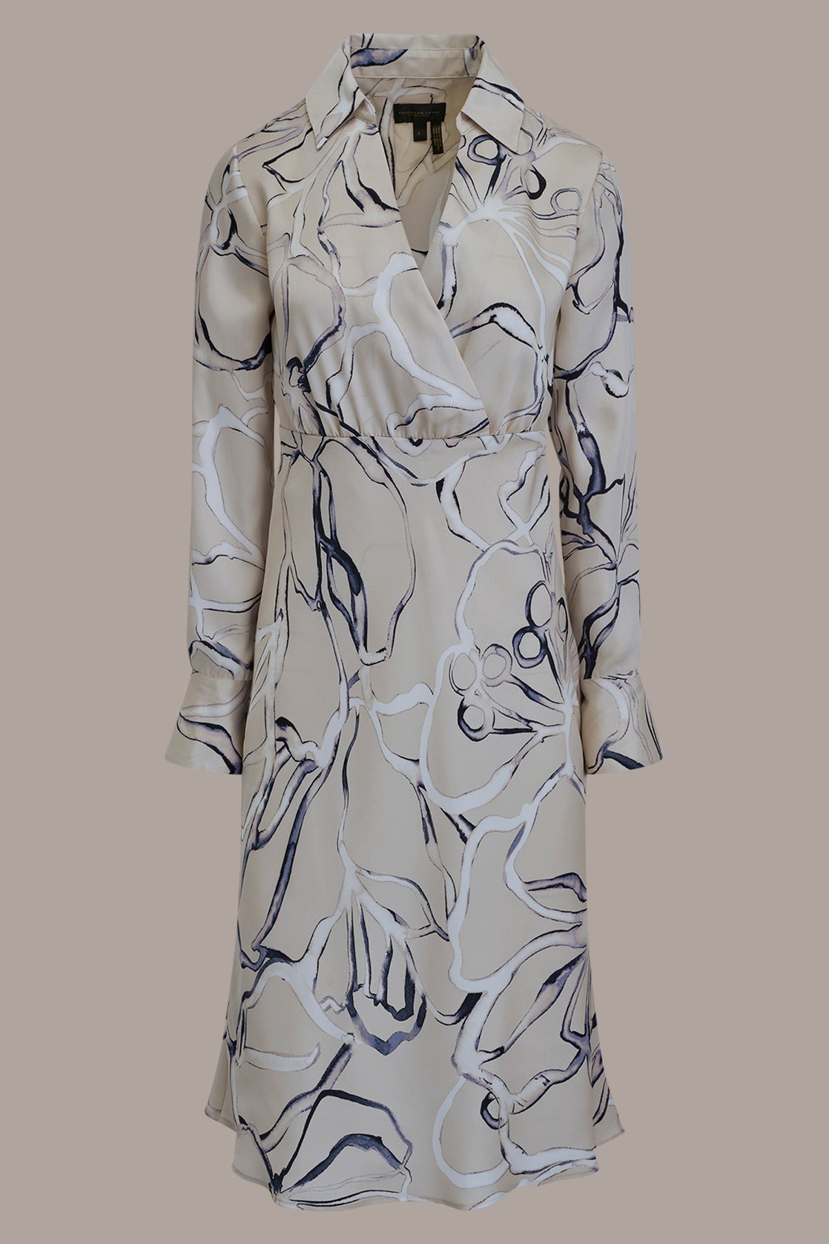 COTTON PRINTED MIDI SHIRT DRESS