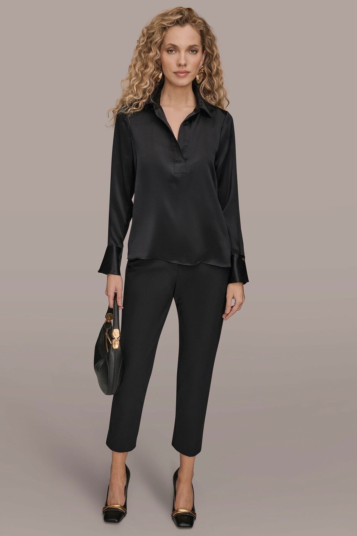 STRETCH SILK-SATIN SHIRT