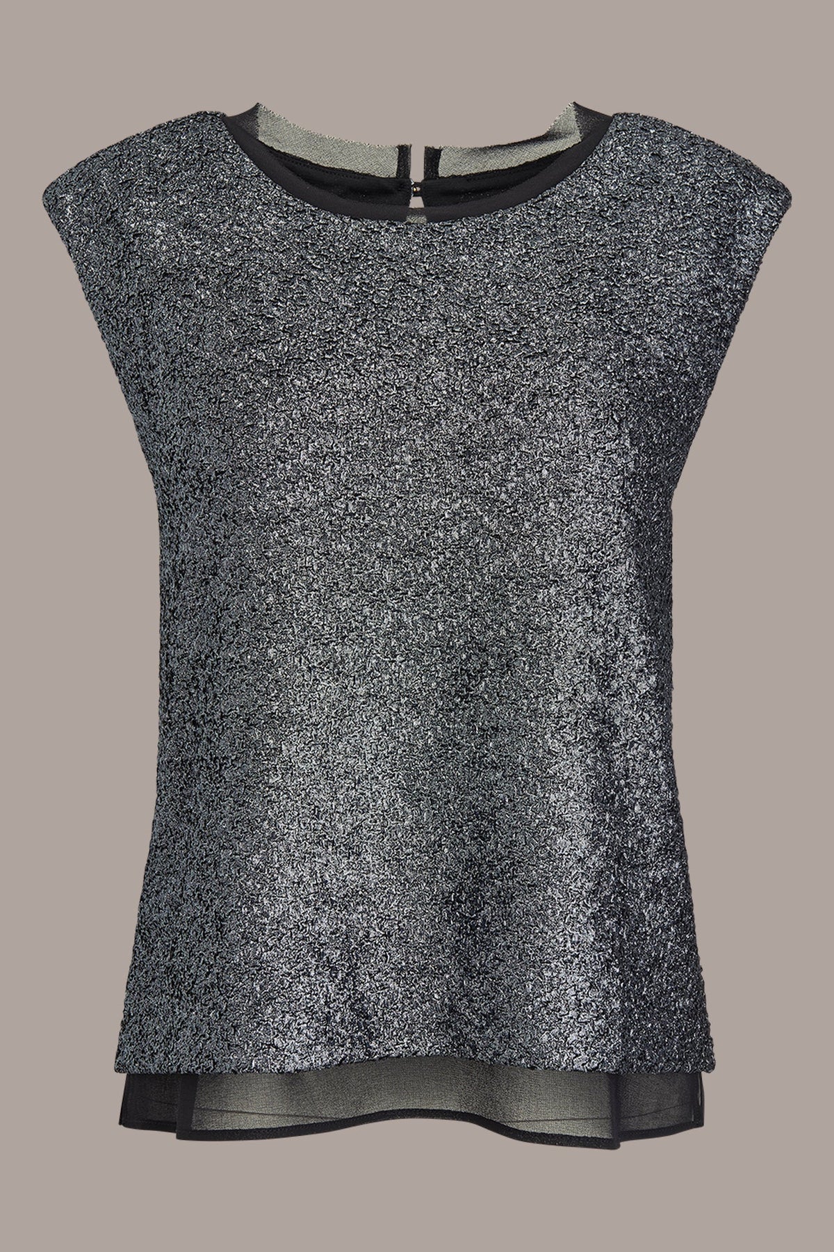 CHIFFON-TRIMMED BLOUSE