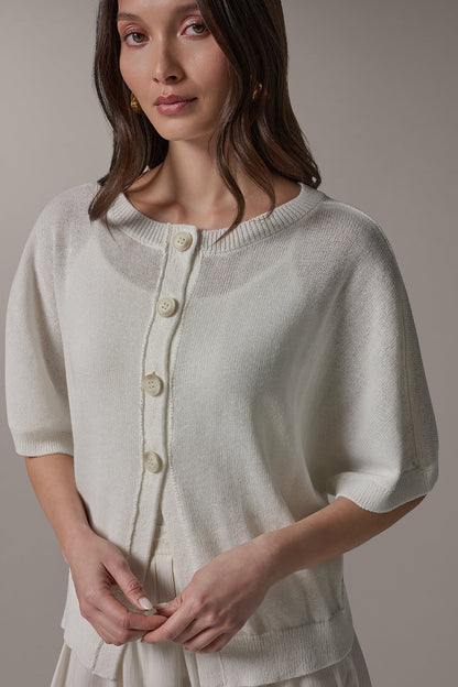 SHORT SLEEVE EASY CARDIGAN