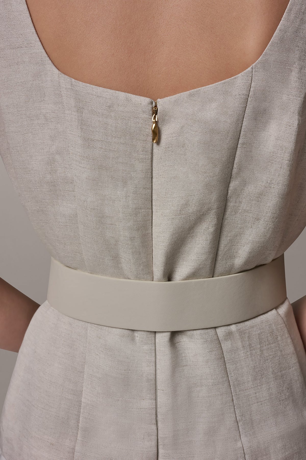 SLEEVELESS MIDI FIT AND FLARE DRESS