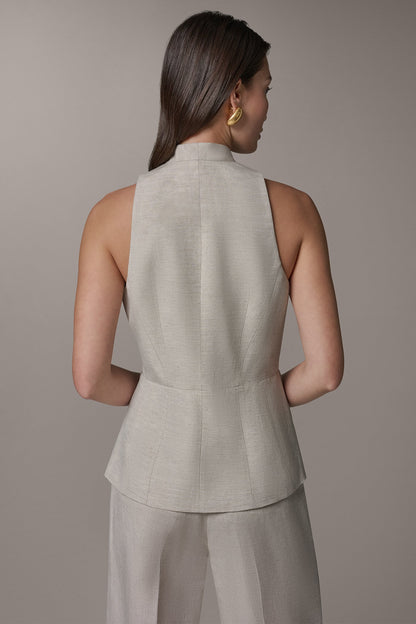COLLARLESS SUIT VEST