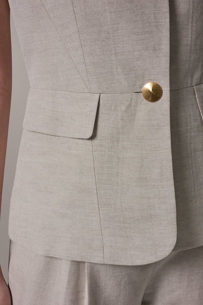 COLLARLESS SUIT VEST
