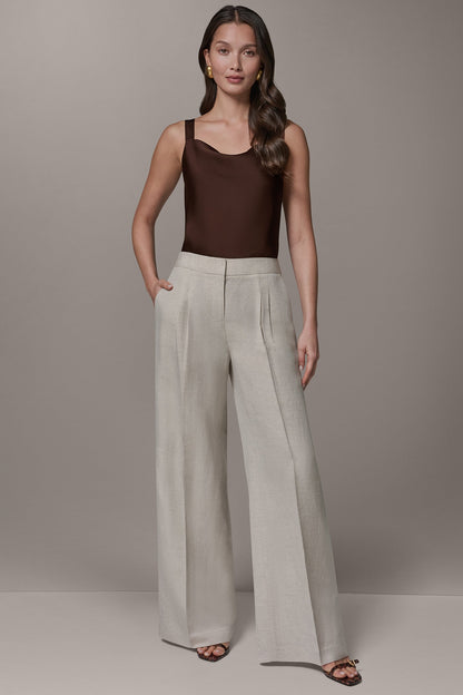MID-RISE PLEATED WIDE-LEG PANT