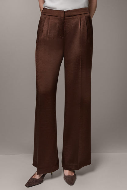 MID-RISE PLEATED WIDE-LEG PANT