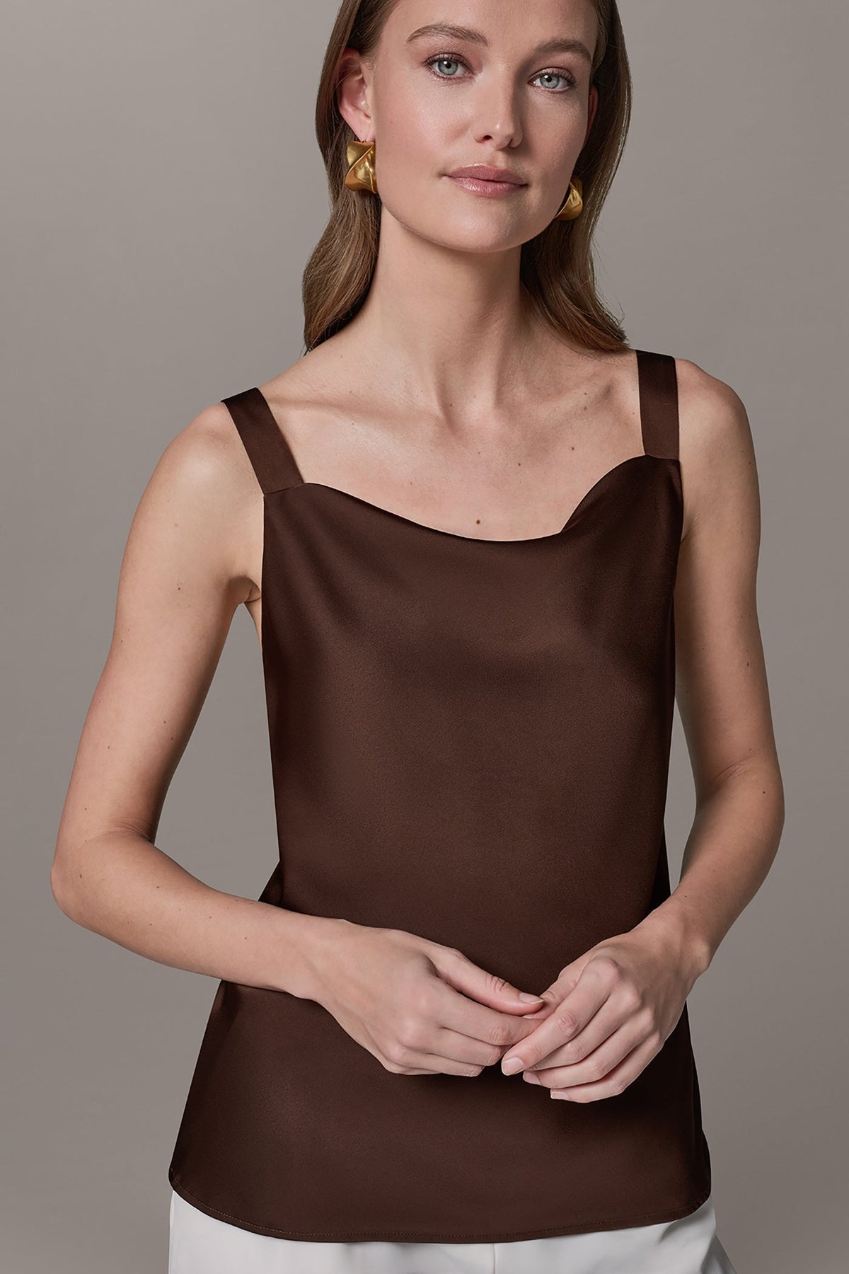 SLEEVELESS COWL NECK CAMI