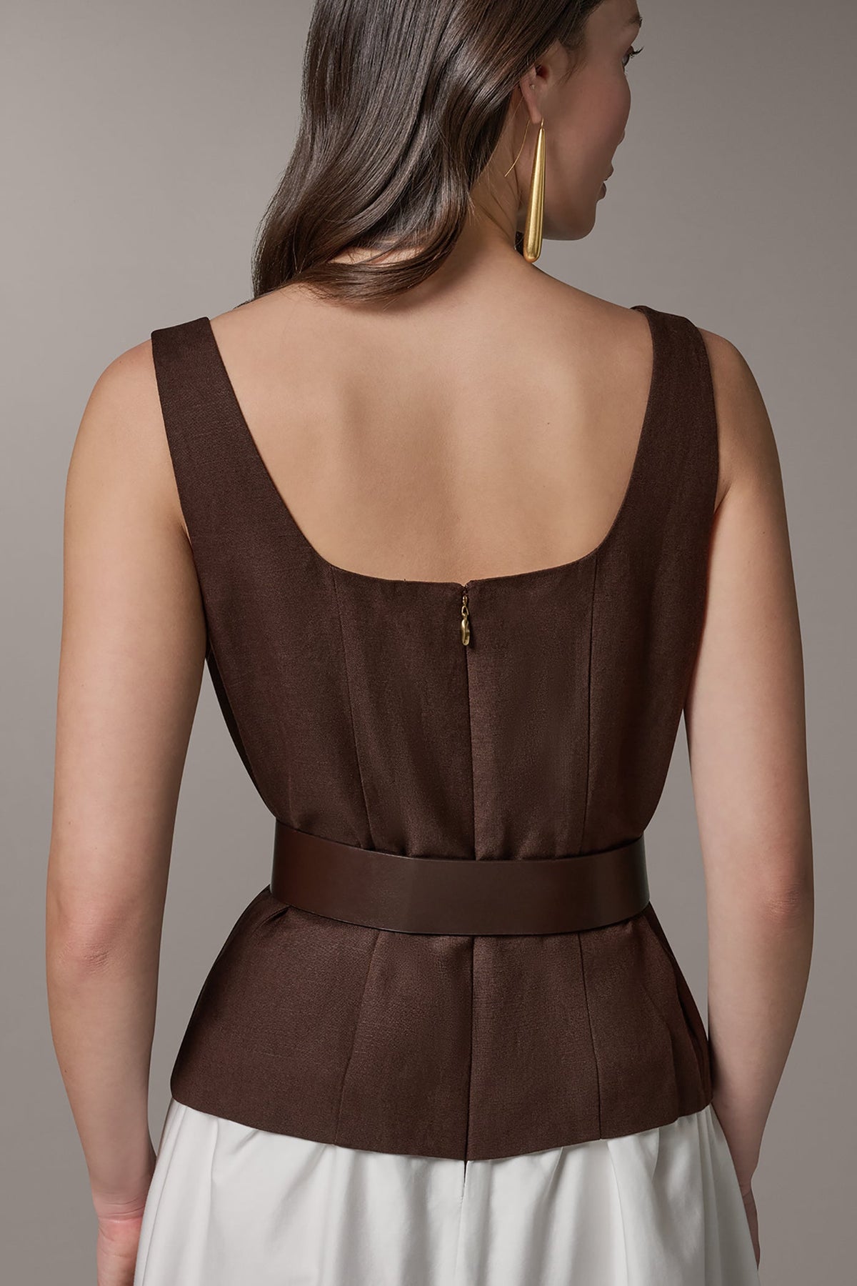 SLEEVELESS MIDI FIT AND FLARE DRESS