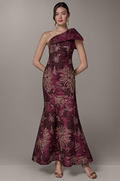 ONE SHOULDER FLORAL TRUMPET GOWN