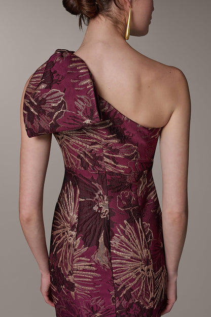 ONE SHOULDER FLORAL TRUMPET GOWN