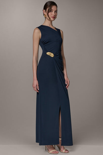 SLEEVELESS ASYMMETRIC GOWN