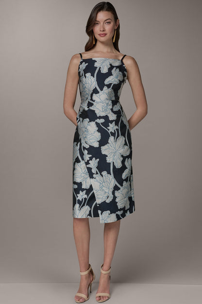 SLEEVELESS FLORAL MIDI DRESS