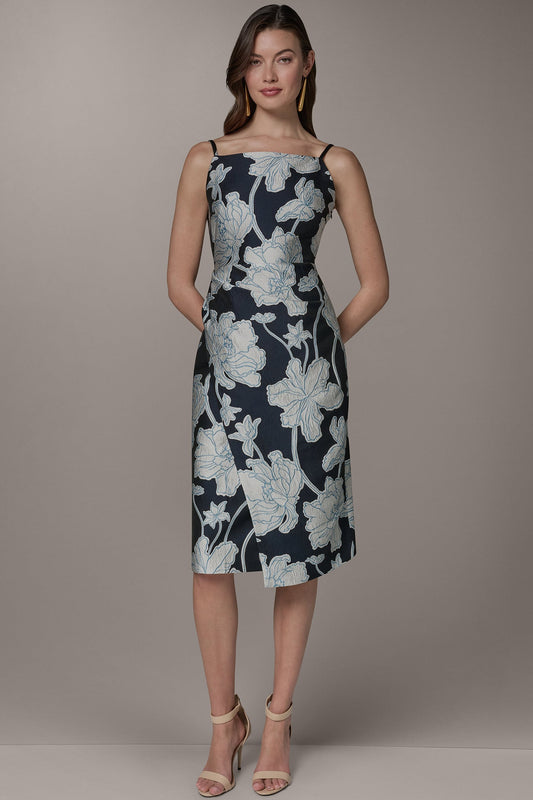 SLEEVELESS FLORAL MIDI DRESS