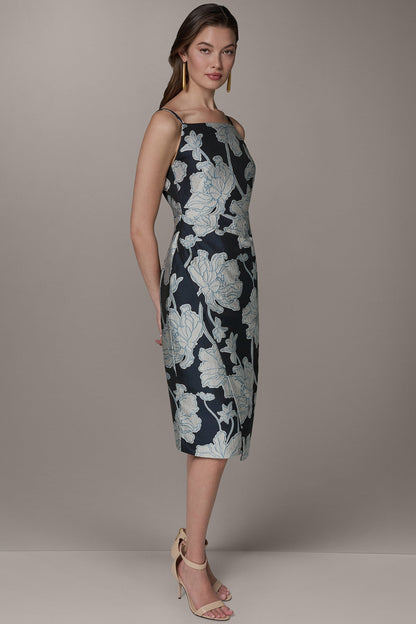 SLEEVELESS FLORAL MIDI DRESS