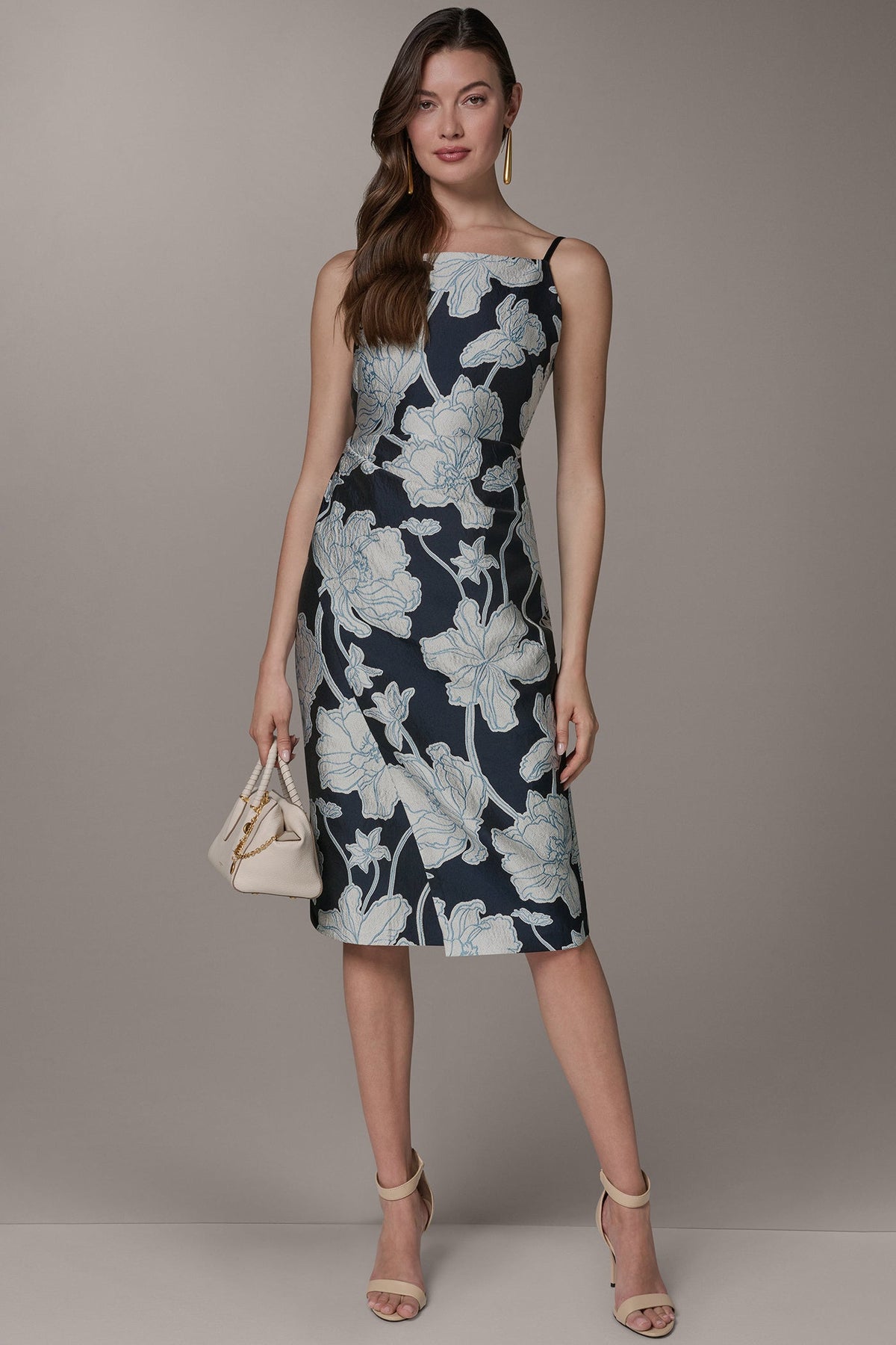 SLEEVELESS FLORAL MIDI DRESS