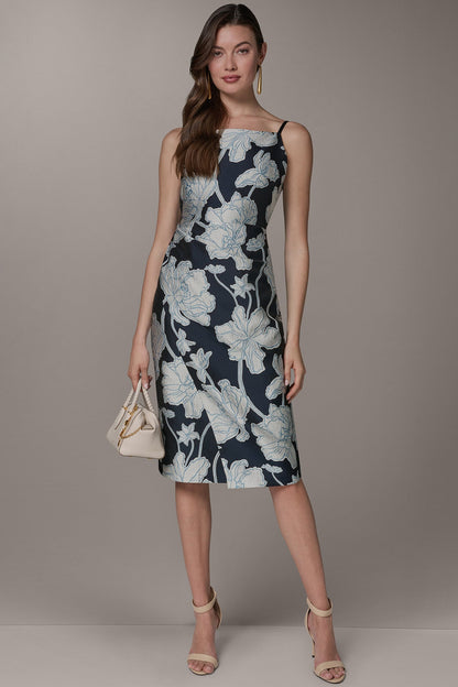 SLEEVELESS FLORAL MIDI DRESS