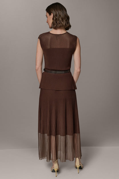 SLEEVELESS COWL NECK MIDI SWEATER DRESS