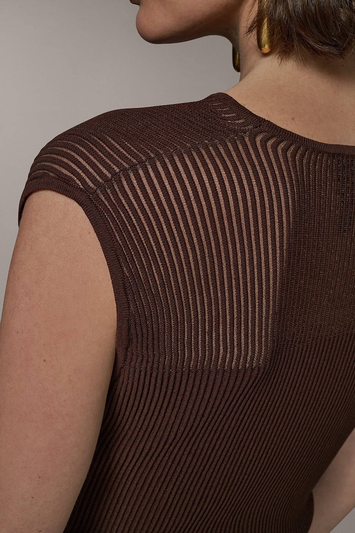 SLEEVELESS COWL NECK MIDI SWEATER DRESS