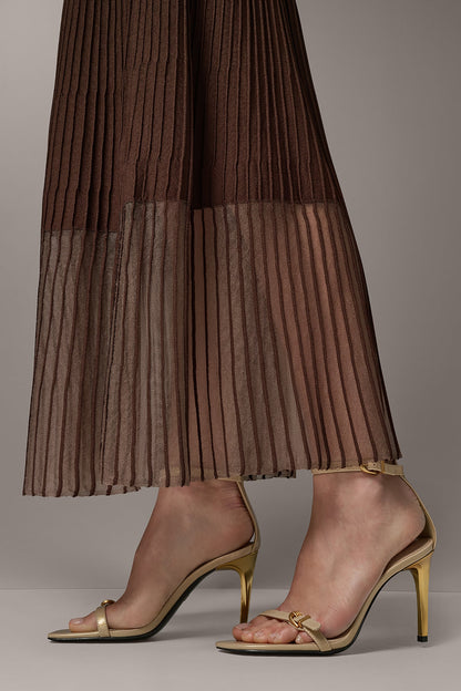 SLEEVELESS COWL NECK MIDI SWEATER DRESS