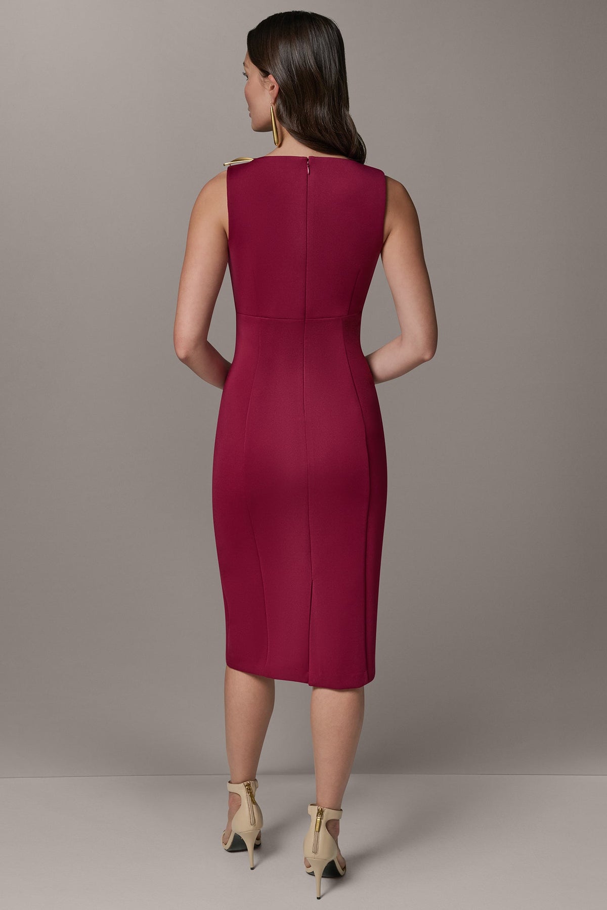 SLEEVELESS ASYMMETRICAL SHEATH DRESS
