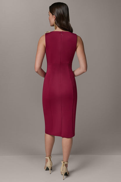 SLEEVELESS ASYMMETRICAL SHEATH DRESS