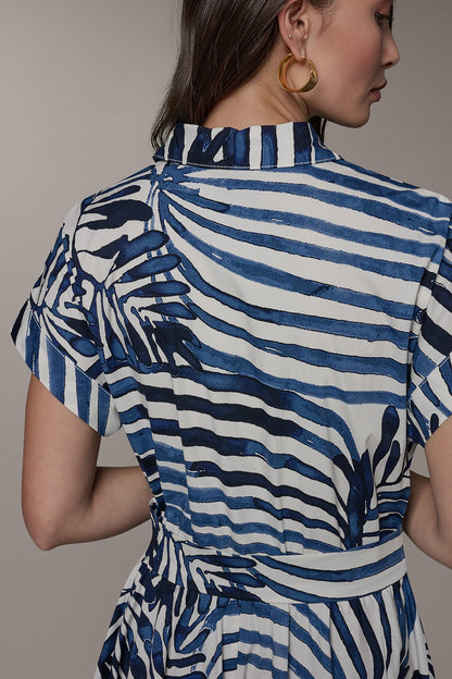 SHORT SLEEVE TIE FRONT MAXI SHIRT DRESS